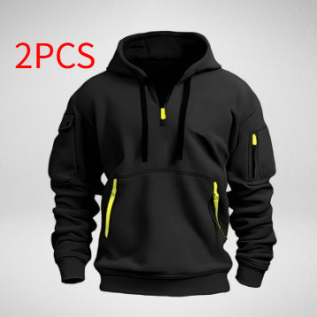 Dropped Shoulder Hooded Sweatshirt Men's Plus Size Loose Pullover Fashion Sweatshirt
