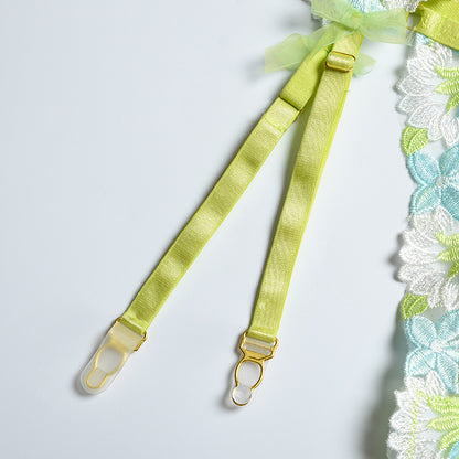 Three-piece Set Of Craft Floral Mesh Underwear