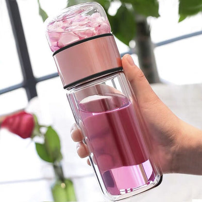 Tea And Water Separation Double Layer Thickened Heat Insulation Glass Cup