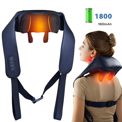 Kneading Shoulder Massager With Heat Therapy 2 Speed Modes Portable Neck Back Pain Relief