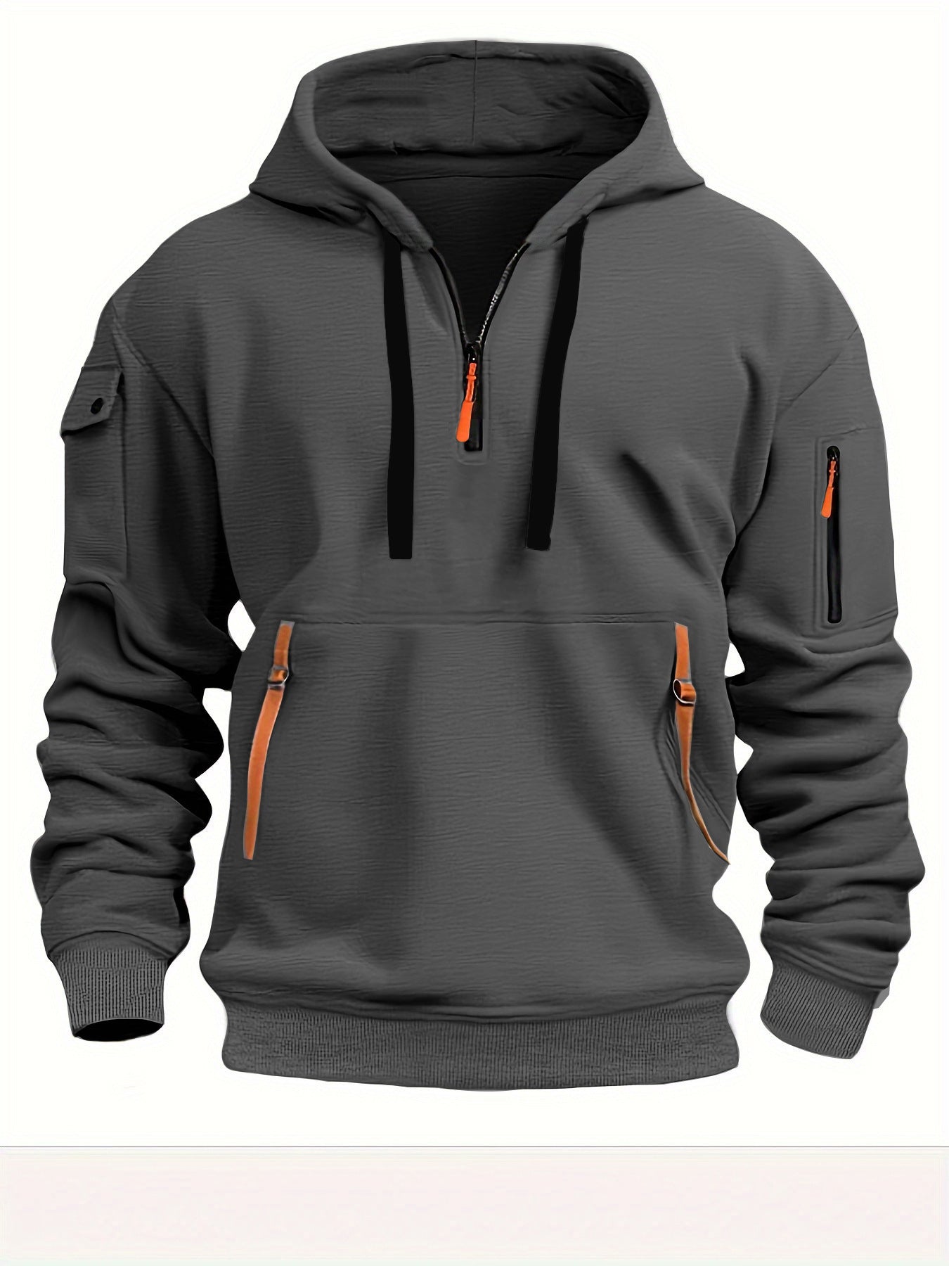 Dropped Shoulder Hooded Sweatshirt Men's Plus Size Loose Pullover Fashion Sweatshirt