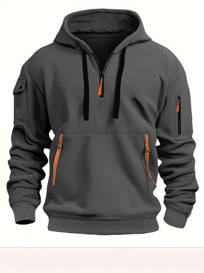 Dropped Shoulder Hooded Sweatshirt Men's Plus Size Loose Pullover Fashion Sweatshirt