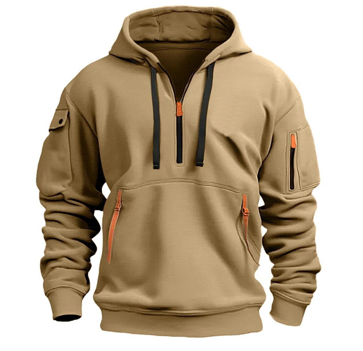 Dropped Shoulder Hooded Sweatshirt Men's Plus Size Loose Pullover Fashion Sweatshirt