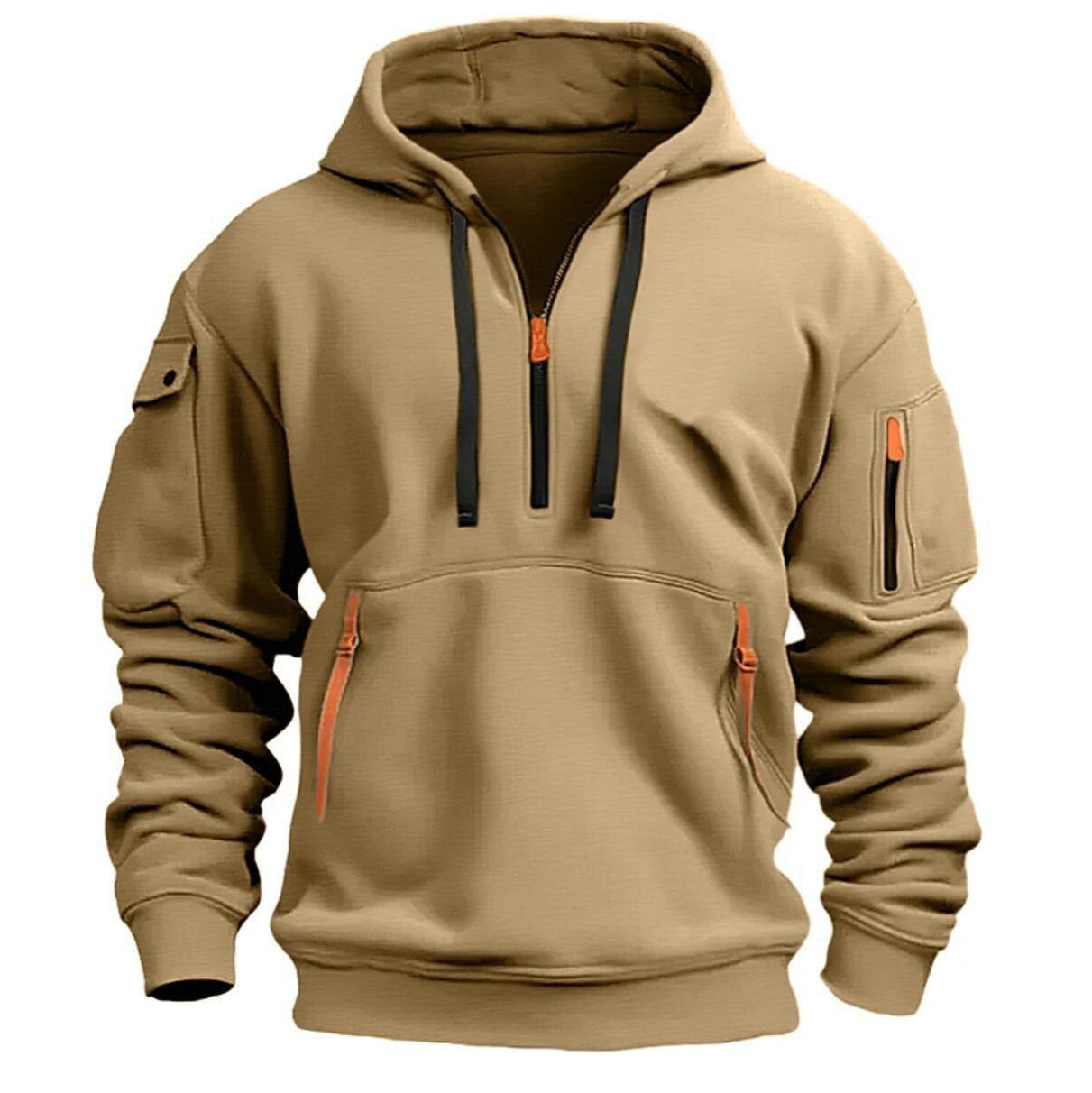 Dropped Shoulder Hooded Sweatshirt Men's Plus Size Loose Pullover Fashion Sweatshirt
