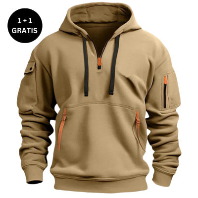 Dropped Shoulder Hooded Sweatshirt Men's Plus Size Loose Pullover Fashion Sweatshirt