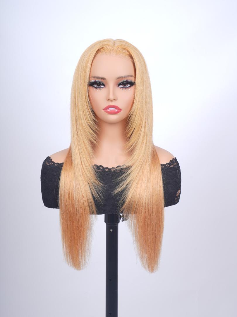 613 Blonde Hair Silky Straight 13X4 Transparent Lace Front Wig