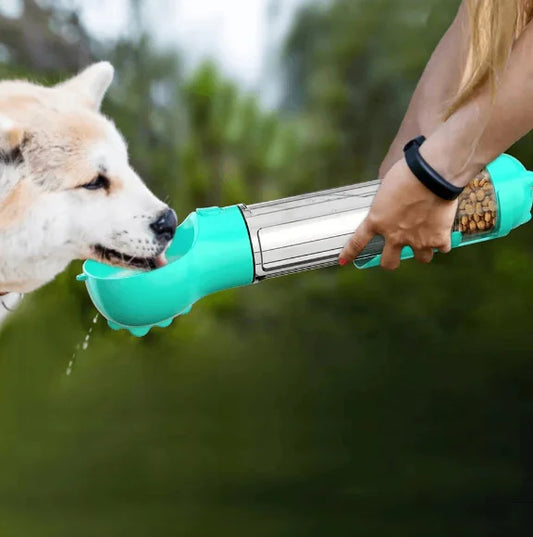 3-in-1 Portable Dog Water Bottle and Food Dispenser