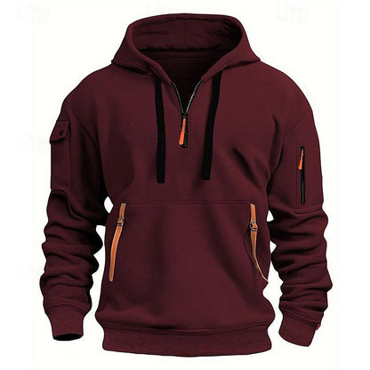 Dropped Shoulder Hooded Sweatshirt Men's Plus Size Loose Pullover Fashion Sweatshirt