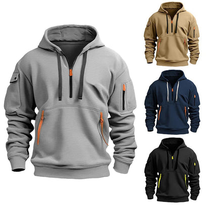 Dropped Shoulder Hooded Sweatshirt Men's Plus Size Loose Pullover Fashion Sweatshirt