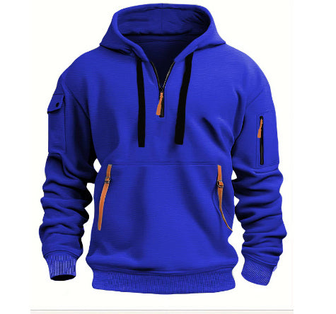 Dropped Shoulder Hooded Sweatshirt Men's Plus Size Loose Pullover Fashion Sweatshirt