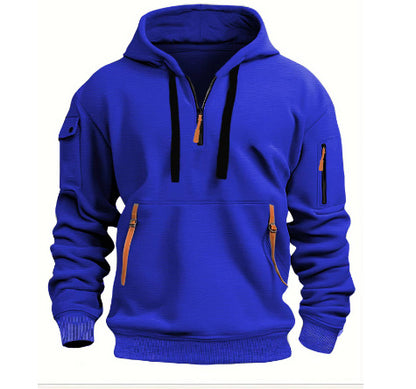 Dropped Shoulder Hooded Sweatshirt Men's Plus Size Loose Pullover Fashion Sweatshirt