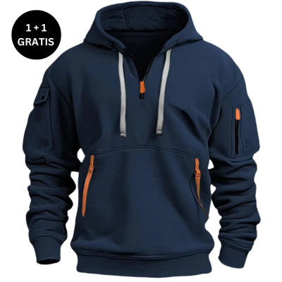 Dropped Shoulder Hooded Sweatshirt Men's Plus Size Loose Pullover Fashion Sweatshirt