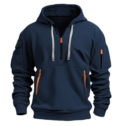Dropped Shoulder Hooded Sweatshirt Men's Plus Size Loose Pullover Fashion Sweatshirt