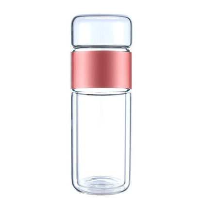 Tea And Water Separation Double Layer Thickened Heat Insulation Glass Cup