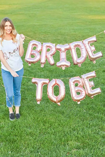 She Said YES Rose Gold 16" Balloon Banner | Multiple phrases!